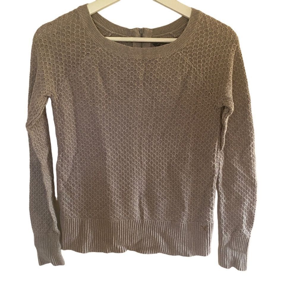 American Eagle Outfitters XS sweater 100% cotton exposed zipper textured knit